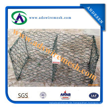 Hochwertiger PVC-überzogener sechseckiger Gabion-Maschendraht / Gabion